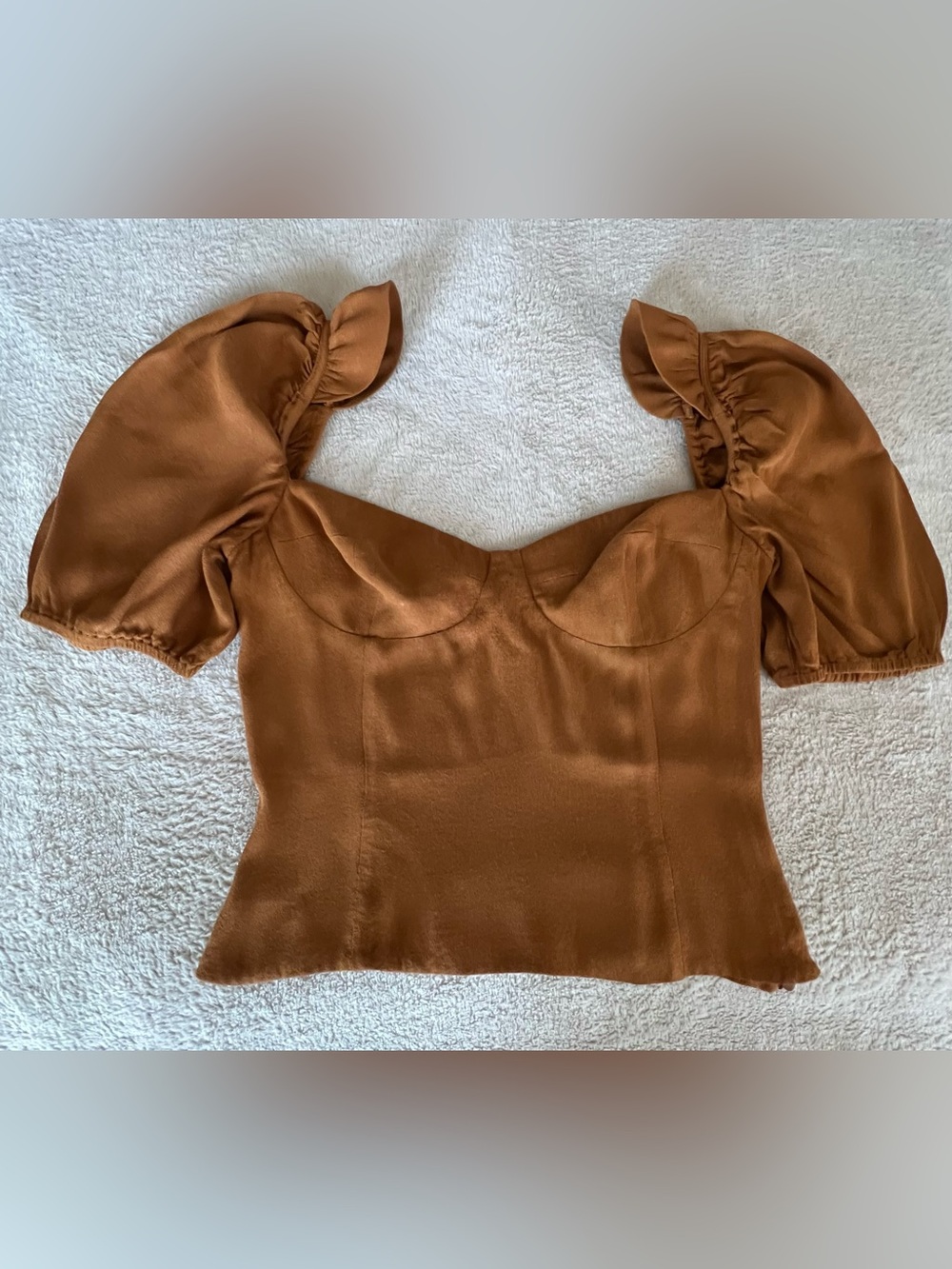 Wilfred Rust Brown Smocked Waist Top